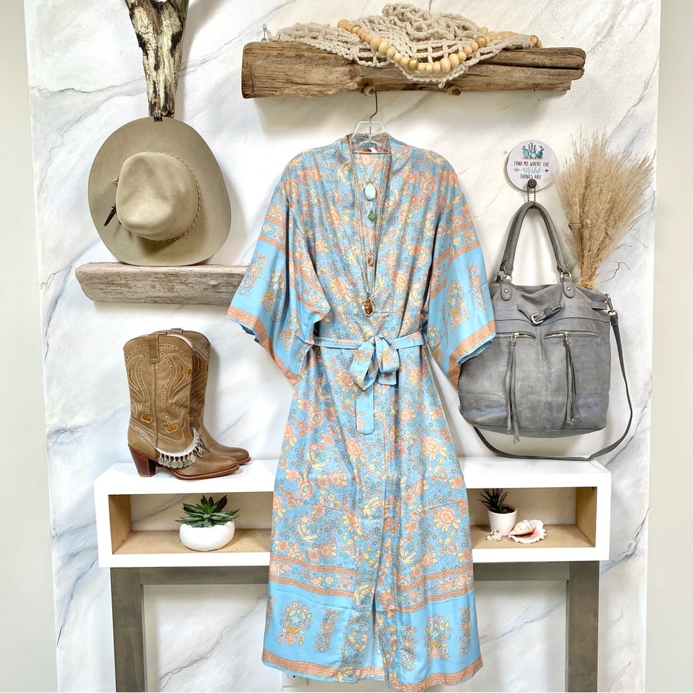 Stunning Duster boho KIMONO w Gypsy Spell hippy /cottage/prairie vibe✨